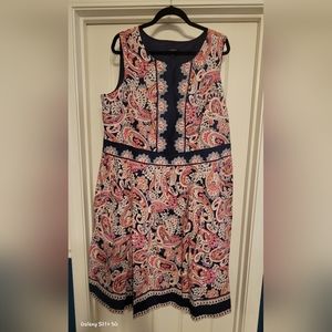Talbots paisley fit and flare dress
